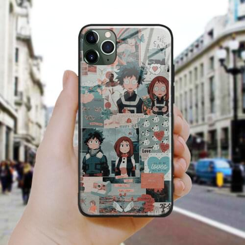 My hero academia aesthetic fanart Silicone Glass Phone Case Cover Shell For iPhone SE 6 6s 7 8 Plus X XR XS 11 12 Mini Pro Max