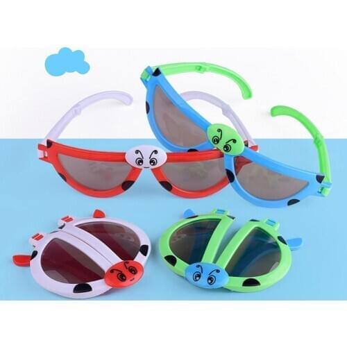 Foldable Kids Sunglasses Girls Boys Glasses Cute Child Eyewear Shades Goggles Photography Props Children Toy Gifts Random Color