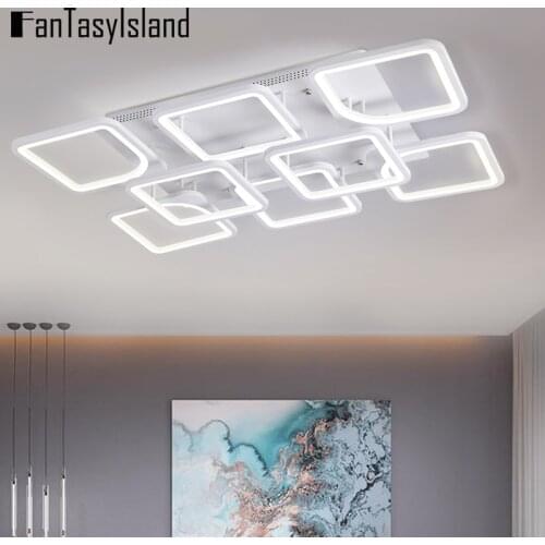 Modern Ceiling Chandelier For Room Bedroom Living Room home Decor White Square Home living room decoration LED Ceiling Lamp