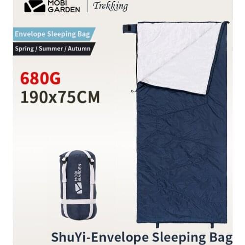 MOBI GARDEN SY 3 Seasons Envelope Sleeping Bag 680g Ultralight Splicing Waterproof Quilt 190x75cm Camping Self Driving Tour