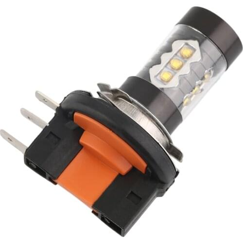 1Pair H15/T25 16SMD LED 80W Car Auto DRL Daytime Running Lights Lamp Replacement Bulb 1900LM Pure White 12-24V