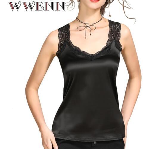 Top Women Lace Tops Women White Sexy V Neck Vest 2018 Summer Sleeveless Casual Tank Crop Top Cropped Feminino Blusa Women Blouse