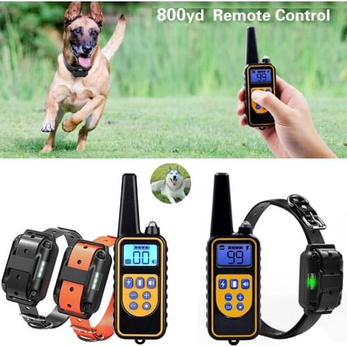 Pet Remote Control Waterproof Rechargeable Electric Dog Training Collar 800m with LCD Display for All Size Shock Vibration Sound