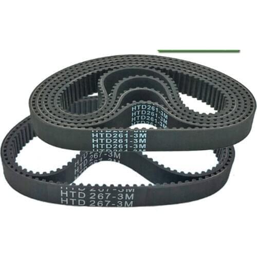 HTD3M-201/204/207/258/261/264/267 Rubber Timing Belt Black 3mm Pitch 1PC