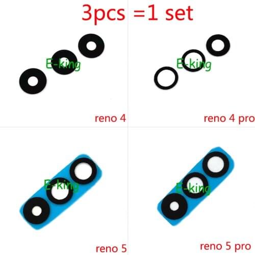 2Set For OPPO Reno 4 5 Pro Rear Back Camera Glass Lens Cover With Ahesive Sticker
