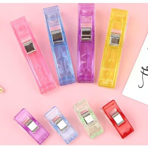 Hemming Fixing Clip Patchwork Quilting Craft Crochet Plastic Clip Safety Sewing Clip Sewing Accessories Tool Random Color 10 Pcs