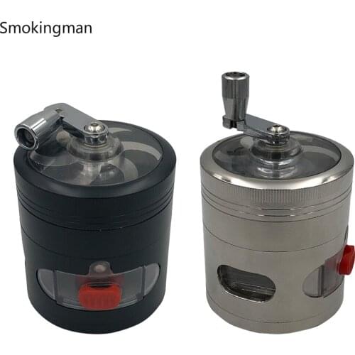 4-layer Tobacco Spice Grinder Herbal Herb Weed Grinders Zinc Alloy Smoke Crusher Manual Hand Smoking Cigarette Accessories