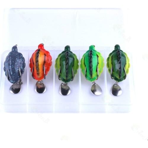 5pcs 13g 5.5cm Fishing Artificial Bait Turtle Soft Lures Silicone Fish Top Water Trout Spoon Wobblers Lure Fishing Accessories