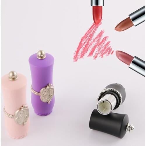 5PCS 4G Multi Color Palace Style Empty Lipstick Tube Round Plastic Lip Gloss Tube Bottle High-grade DIY Cosmetic Containers
