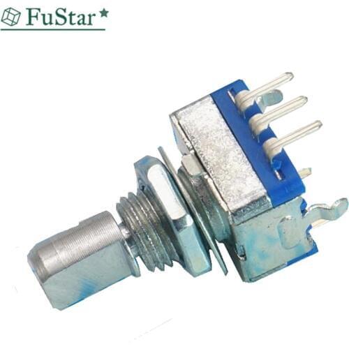 5pcs/lot Half Shaft Handle 15mm Rotary Encoder Coding Switch / EC11 / Digital Potentiometer With Switch 5 Pin Encoder Switch