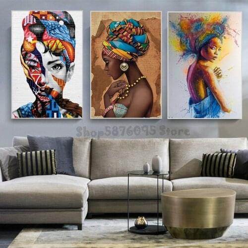 5D Diy Diamond Mosaic African Black Woman Graffiti Diamond Painting Full Square/Round Diamond Embroidery portrait Girl,TT5588
