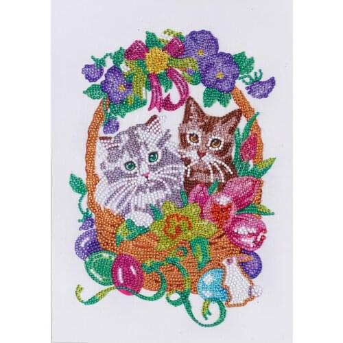 DIY Two Cats 5D Special Shape Rhinestone Diamond Painting 30 x 40 cm
