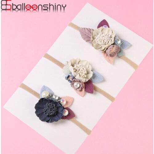 BalleenShiny Fashion Florals Baby Girl Headband Newborn Baby Elastic Princess Hairbands Child Kids Cute Headwear Gifts Turban