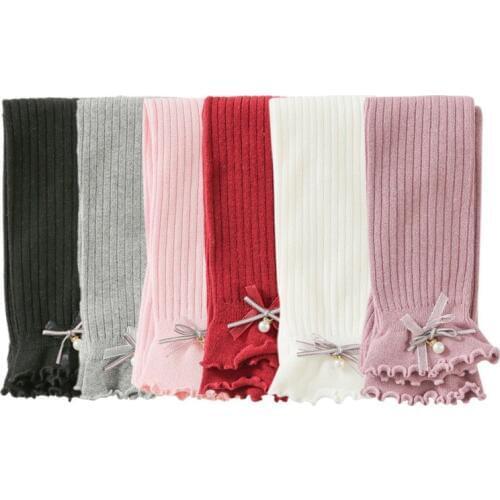 Baby Girl Leggings Bow Tie Cotton Toddler Girls Leggings Comfortable Stretchy Warm Leggings for Girls Pencil Pants for 0-5T