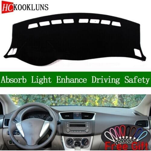 For Nissan Sentra nismo Sylphy 2012-2019 Dashboard Cover Sun Shade Dash Mat Carpet Car Stickers Interior Accessories