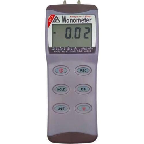 AZ8215 15psi Digital Manometer Differential Pressure Meter Vacuum Gauge 11 Measuring Units