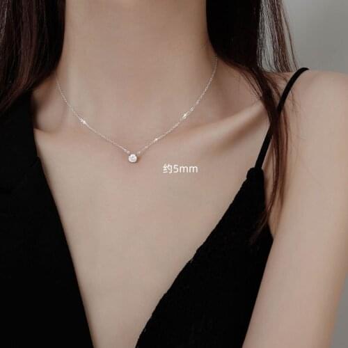 Elegant Silver Plated Shiny CZ Crystal Pendant Fashion Eternal AAA Zircon Bride Wedding Engagement Necklace Women Party Jewelry