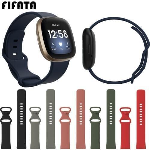 FIFATA Colorful Soft Silicone Official Watch Strap For Fitbit Versa 3/Fitbit Sense Smart Watch Replacement Wristband For Fitbit