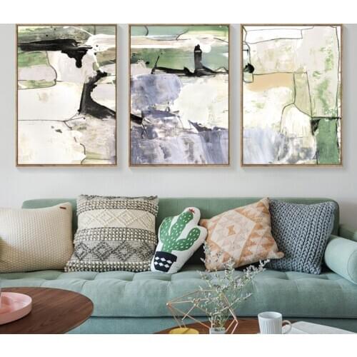 Geometric Abstract Graffiti Stone Texture Black Color Block Canvas Painting Wall Picture And Poster Living Room Home Decoration