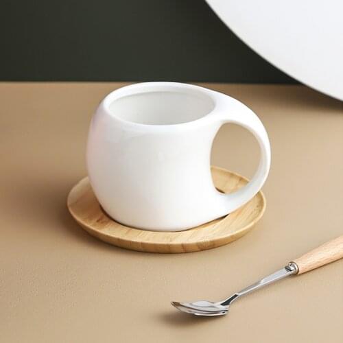 Creative Personality Office Coffee Milk Cup Set Hot Simple Ceramic Water Cup Mug with Cup Cushion Spoon Household Milk Tea Cup