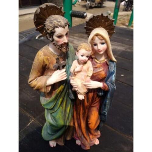 European creative arts and crafts religious idol cross Christian decorations adorn the church figures Sculpture statue carving