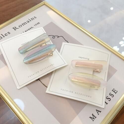 Japanese style fashion acrylic duck mouth clip two sets of temperamental bangs clip side clip hair accessory