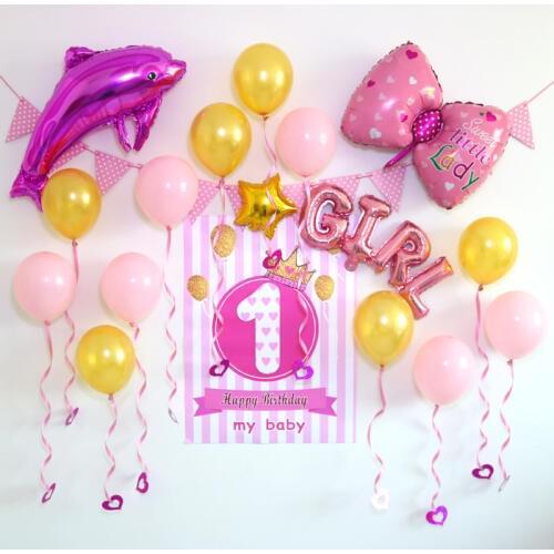 Baby Party Decorations Set Dolphin Theme Newborn Baby Boys Girls Birthday Party Kids Boys Girls Party Decorations