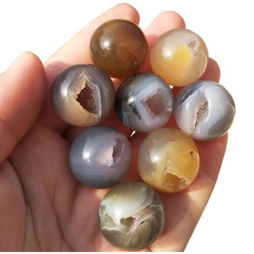 Natural geode agate beads healing crytsal stone mini geode sphere ball