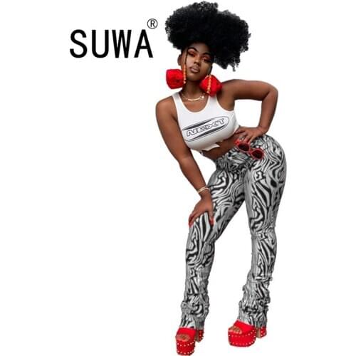 New Product Zebra Pattern Printed Bodycon Pencil Pants Fashion Streetwear Women Trousers Trendy Chic Party Sweatpants Leggings