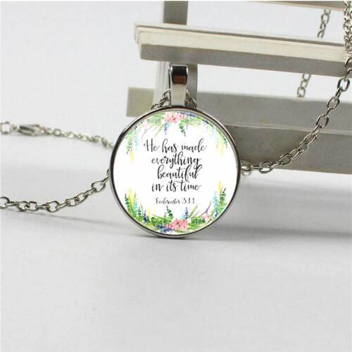The new he made all the good missionaries in his time 3:11 Bible necklace fashion jewelry womans man gift