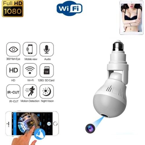 360 Degree Panoramic Camera Light, Ip Wi-fi, Wireless, Indoor Night Vision, Video Surveillance, Two-way Voice Intercom