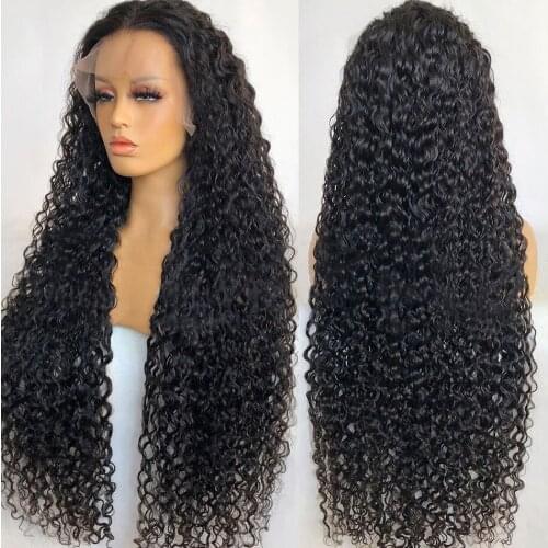 Lace Front Wig Curly Human Hair Wigs For Women Brazilian Kinky Curly Lace Closure Wig Deep Curly Lace Frontal Wigs Natural Black