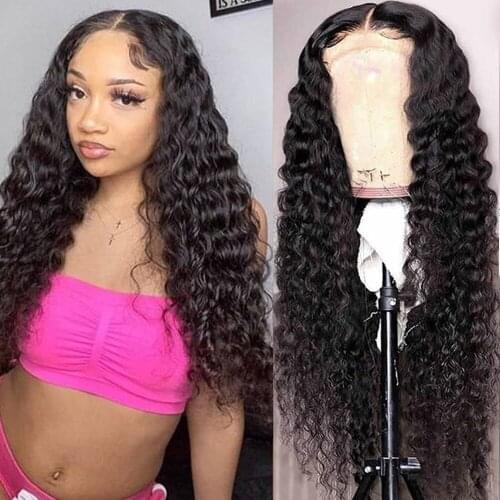 Water Wave Frontal Wig HD Lace Front Human Hair Wigs 180 4x4 Glueless Wavy Curly Human Hair Lace Closure Wig Prelucked Hairline