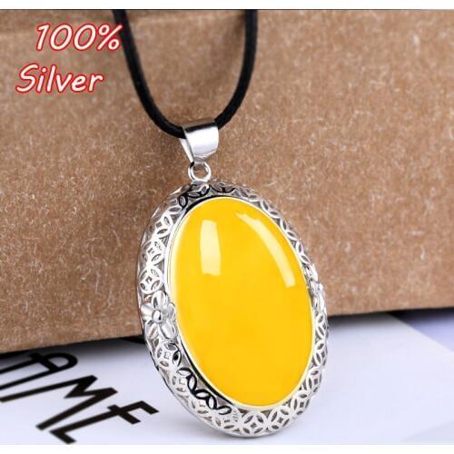 20*30mm 100% 925 Sterling-Silver Color Female style pendant blank air - holder diy inlaid with wax for amber