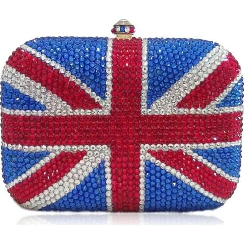 Bag For Women Luxury Crystal Bag Handcraft Fashion Designer Evening Bags Clutches UK Flag Women Handbags Bridal Wedding Purse