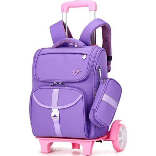 Kids boys girls Trolley Schoolbag Luggage Book Bags Backpack Latest Removable Children School Bags 2/6 Wheels Wheeled bag
