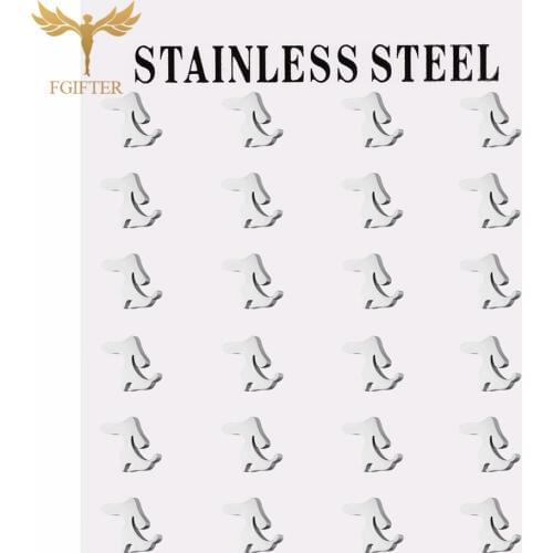 Silver Color Stainless Steel Animal Dog Stud Earrings For Women Girls Kids Gift 12 Pairs Earring Set Jewelry Wholesale