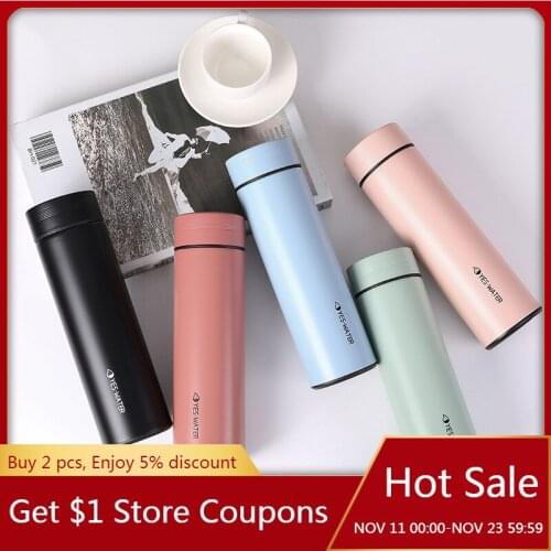 350ML/480ML Thermos cup Portable Vacuum Flask Water Bottles Candy colors Vacuum Bottle Double Wall Insulated Water Thermo Cup