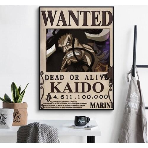 Vintage One Piece Character Poster Classic Anime Movie Kaido Canvas Painting Modern Wall Art Print Picture For Living Room Decor