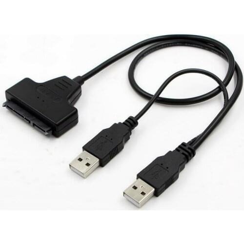 High Speed Dual USB 2.0 to SATA HDD Hard Converter Disk Drive Adapter Cable USB2.0 external hard drive data line easy drive line