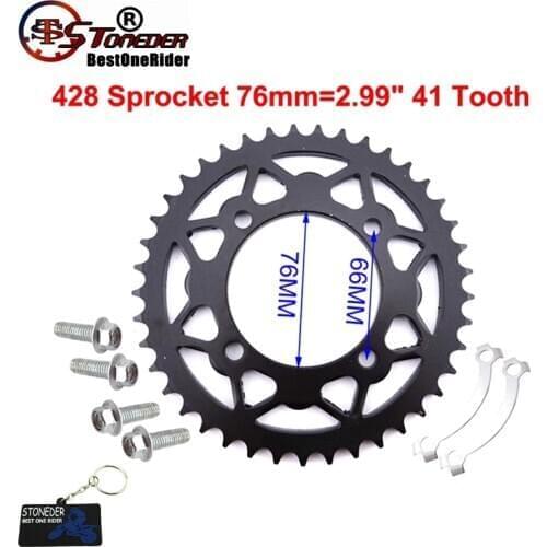 STONEDER 428 76mm 41 Tooth Rear Chain Sprocket For Chinese Pit Dirt Bike Motorcycle Motocross 50cc-160cc