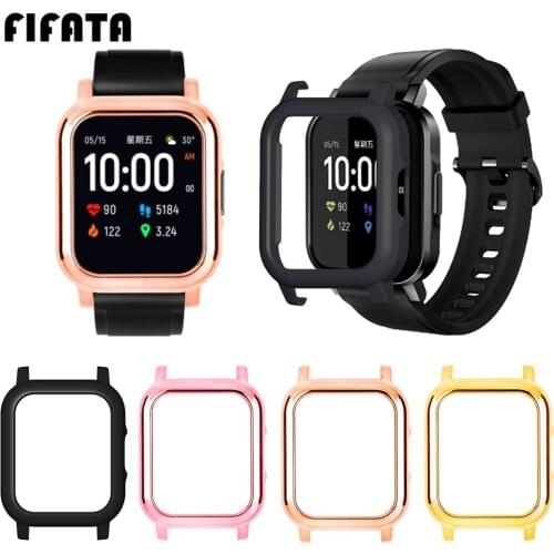 FIFATA Plating Metallic Feel PC Watch Protective Case For Xiaomi Haylou Solar LS02 Smart Watch Replacement Watch Case Cover