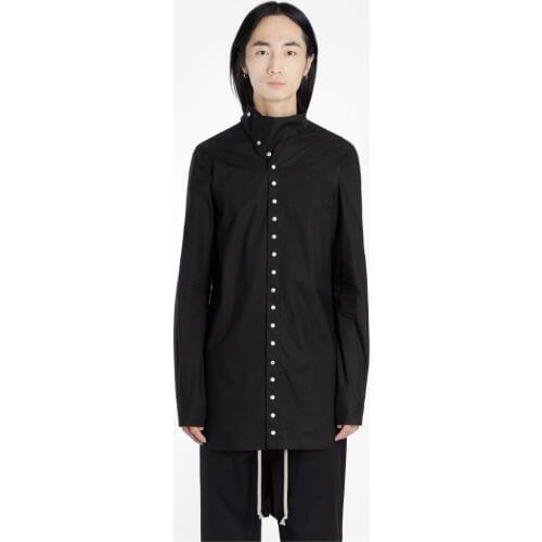 S-6XL!!Homemade casual style mens shirt with loose black collar and long sleeves