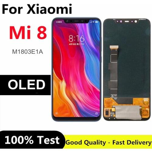 6.21" OLED For Xiaomi Mi 8 Mi8 LCD Display Touch Screen Digitizer Assembly For Xiaomi Mi 8 M1803E1A LCD Screen