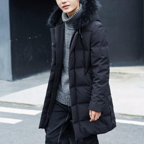 Winter Natural Fox Fur Collar Coat 90%Duck Down Jacket Men Clothes Long Parkas Winterjas Heren YS6108620 MY794