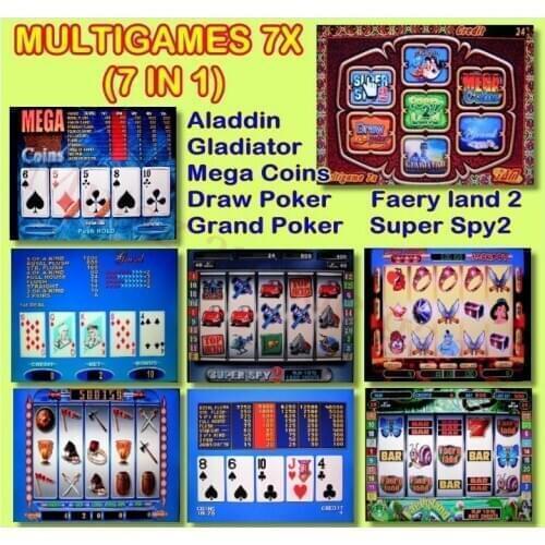 1PC Multi game 7X(60-95%) Casino Games Board 7 in 1 Red Poker Games PCB for Casino Gambling Machine Slot Game Machine