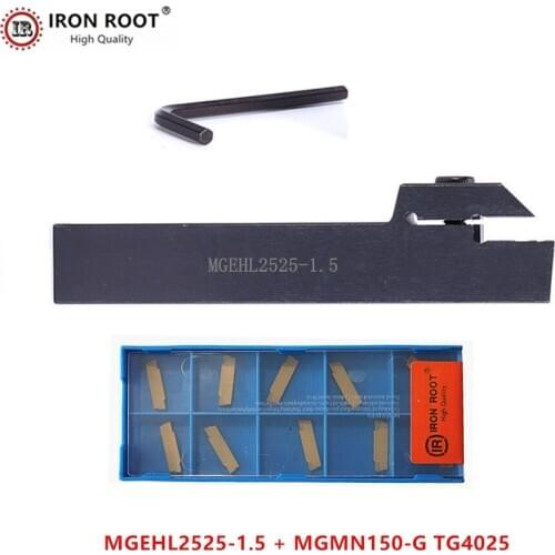 1P MGEHR2525-1.5 / MGEHL2525-1.5 Grooving Turning Tool Holder +10P MGMN150 CNC Carbide Insert Metal Lathe