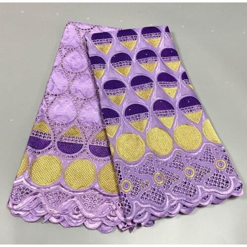 2.5yard African 100%Cotton Dry Basin Brode Lace +2.5yards Swiss Voile In Switzerland Dubai Fabric Nigeiran Lace For Wedding