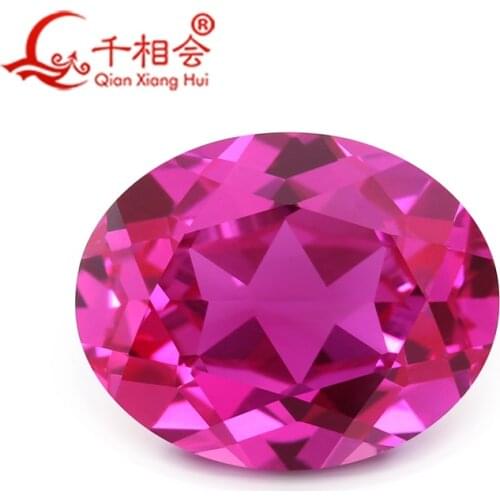 3# pink color oval shape artifical ruby clear corundum gem stone for jewelry making