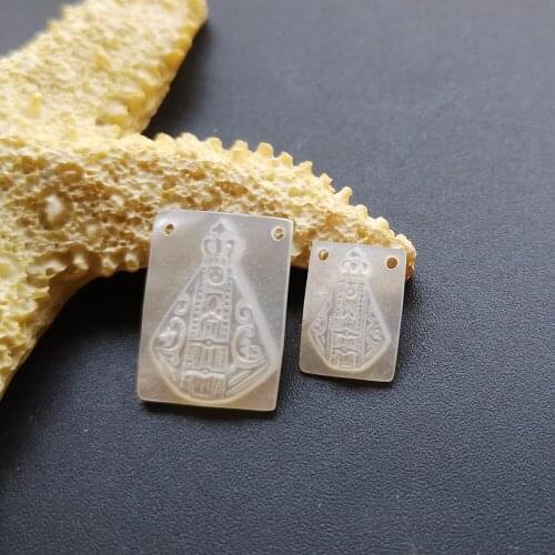 50pcs/lot 8x11mm 12x16mm Natural lady of Aparecida Mother of Pearl Shell for necklace
